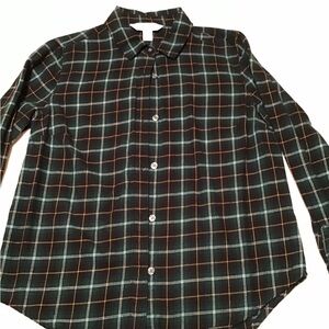 Women’s Flannel Plaid Button-Up Shirt - Black and Green
